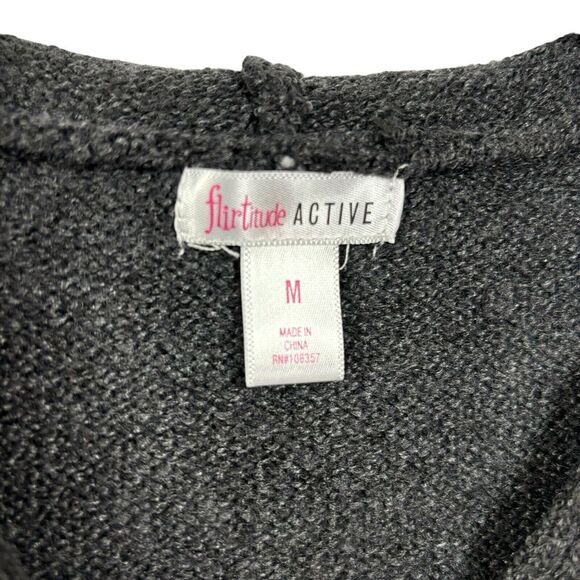NWT Flirtitude Active Hoodie Sweater Women's Tight Knit Streetwear Size M - Picture 5 of 9